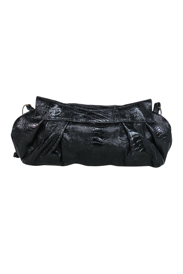Current Boutique-R&Y Augousti - Black Crocodile Baguette Shoulder Bag