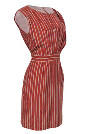 Current Boutique-Rachel Comey - Brown Striped & Floral Print Sheath Dress Sz 8