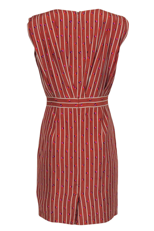 Current Boutique-Rachel Comey - Brown Striped & Floral Print Sheath Dress Sz 8