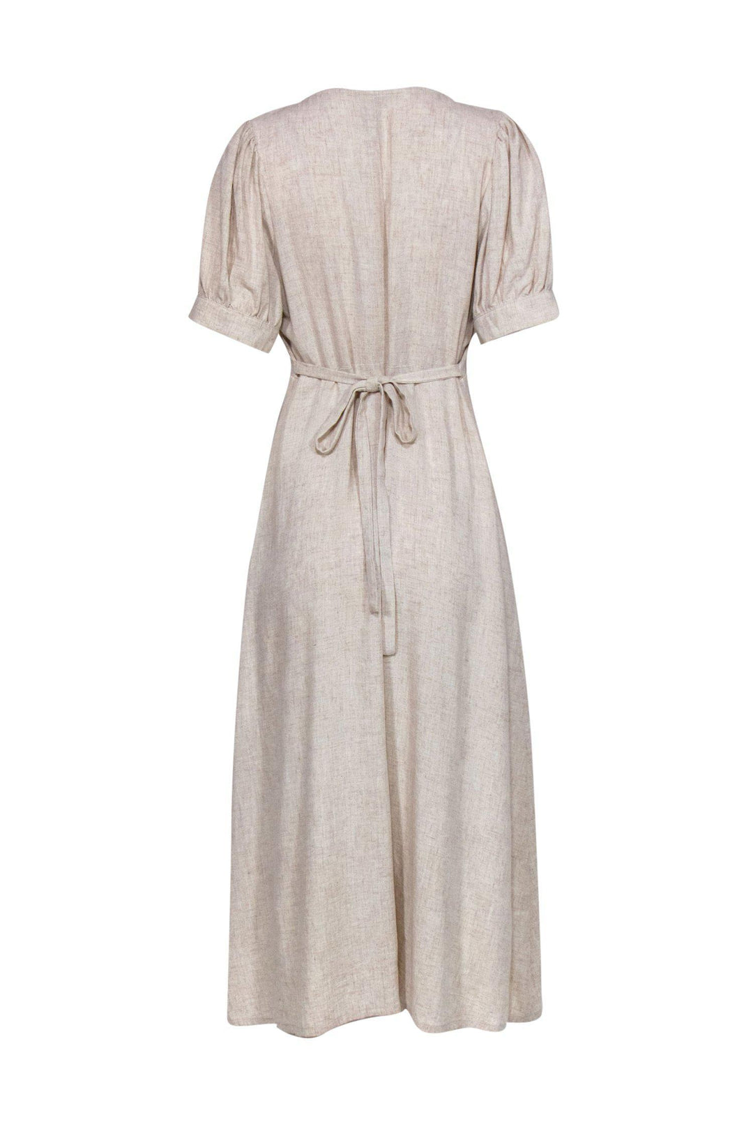 Rachel Pally Beige Puff Sleeve Button Up Piper Maxi Dress Sz L Current Boutique