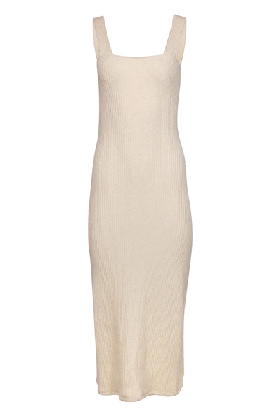 Current Boutique-Rachel Pally - Cream Ribbed Knit Tank Maxi Dress Sz M