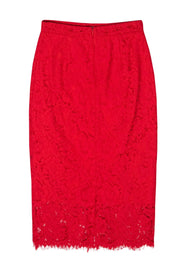 Rachel Parcell - Red Floral Lace Midi Skirt Sz S – Current Boutique