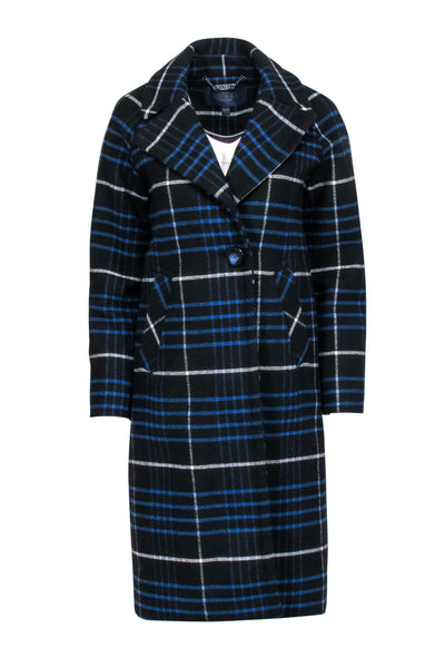 Current Boutique-Rachel Roy - Black & Blue Plaid Coat Sz XS
