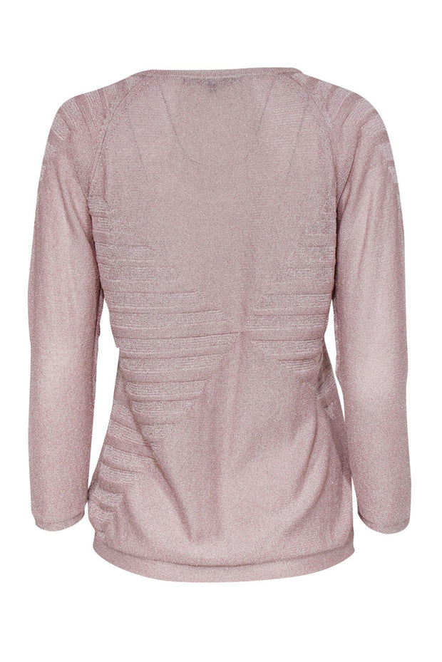 Current Boutique-Rachel Roy - Blush Metallic Ribbed Sweater Sz M
