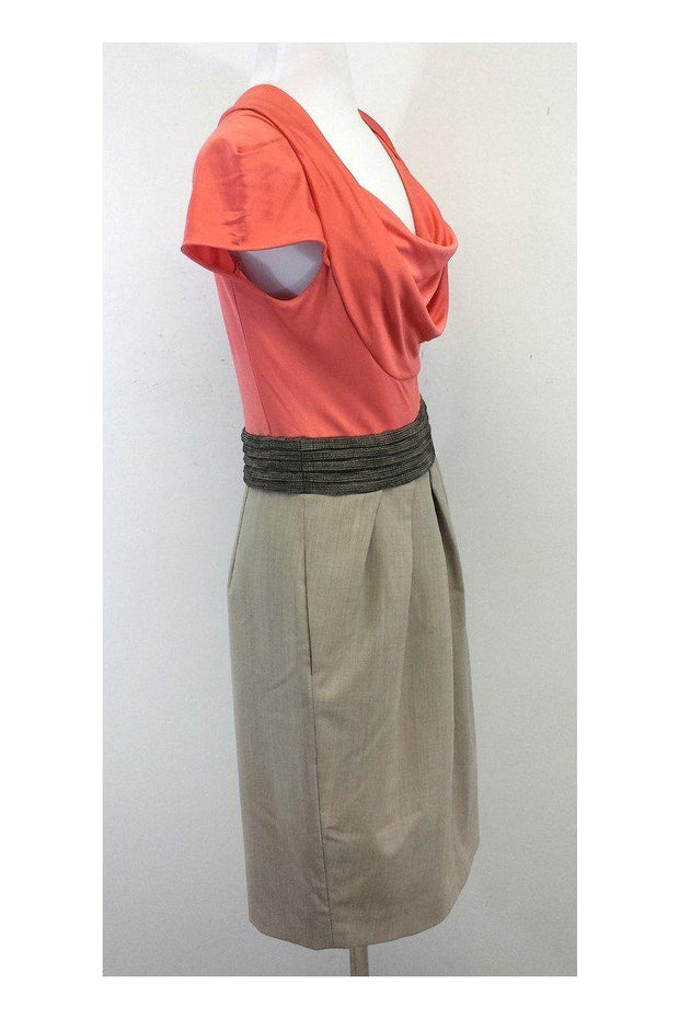 Current Boutique-Rachel Roy - Coral & Grey Cap Sleeve Dress Sz 8
