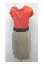 Current Boutique-Rachel Roy - Coral & Grey Cap Sleeve Dress Sz 8