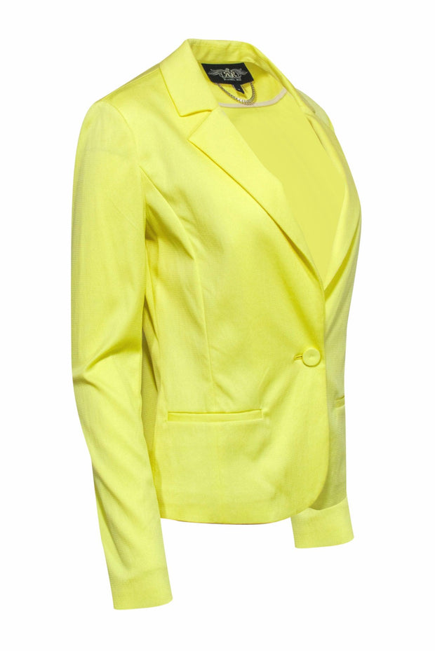 Current Boutique-Rachel Roy - Neon Yellow Single Button Blazer Sz 4