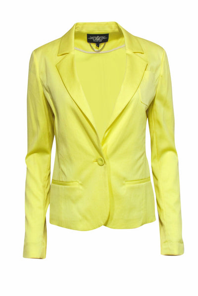 Current Boutique-Rachel Roy - Neon Yellow Single Button Blazer Sz 4