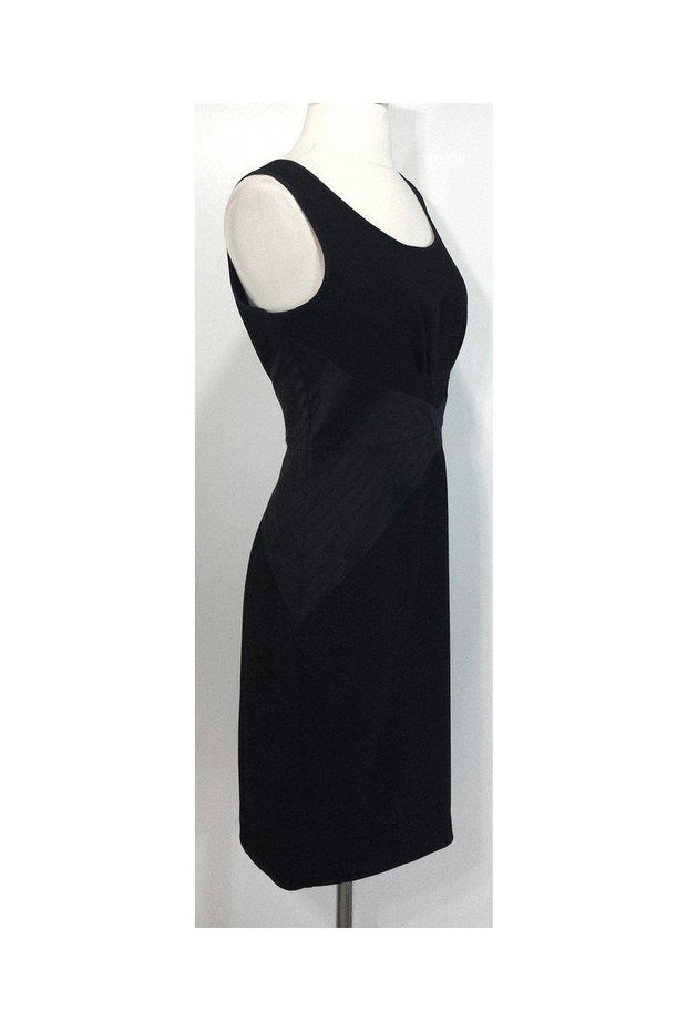 Current Boutique-Rachel Zoe - Black Satin Trim Evening Dress Sz 8