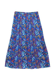Current Boutique-Rachel Zoe - Blue & Multicolored Floral Print Pleated Maxi Skirt Sz S
