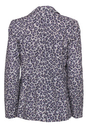 Current Boutique-Rachel Zoe - Cream & Lavender Leopard Print Open Front Blazer Sz S