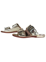 Current Boutique-Rachel Zoe - Gold Slide Sandals w/ Buckles Sz 6