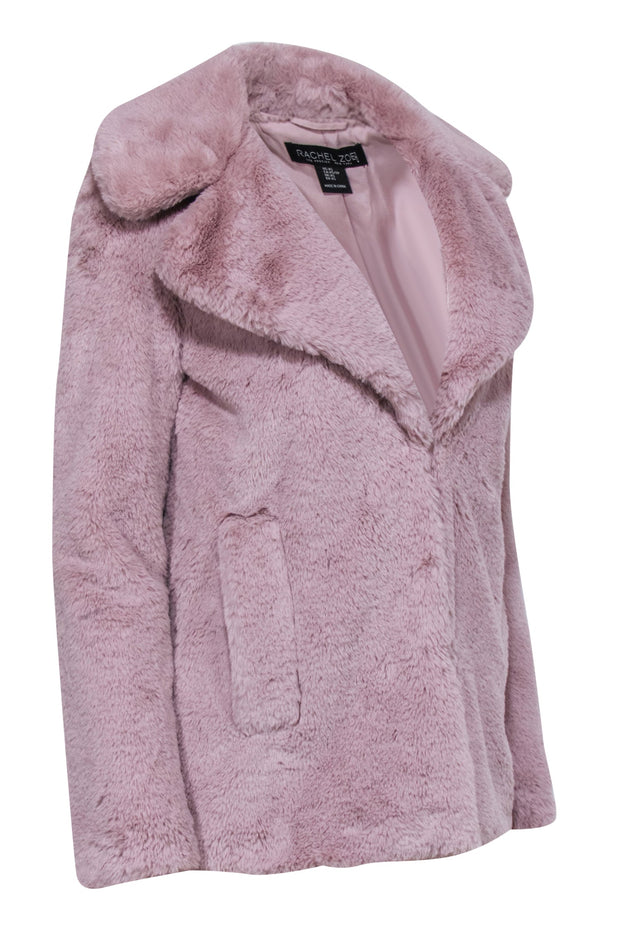 Current Boutique-Rachel Zoe - Mauve Fuzzy Coat Sz XS