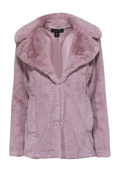 Current Boutique-Rachel Zoe - Mauve Fuzzy Coat Sz XS