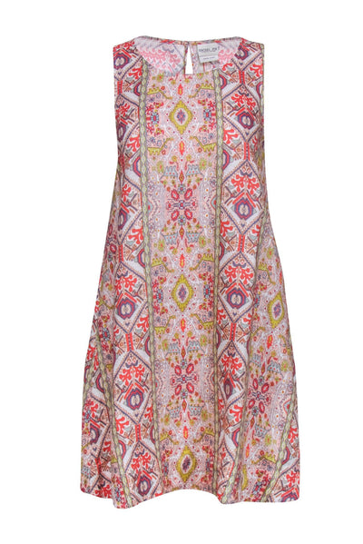 Current Boutique-Rachel Zoe - Multicolor Aztec Print Sleeveless Linen Dress Sz XS