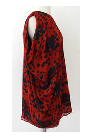 Current Boutique-Rachel Zoe - Orange & Slate Print Silk One Shoulder Top Sz 0
