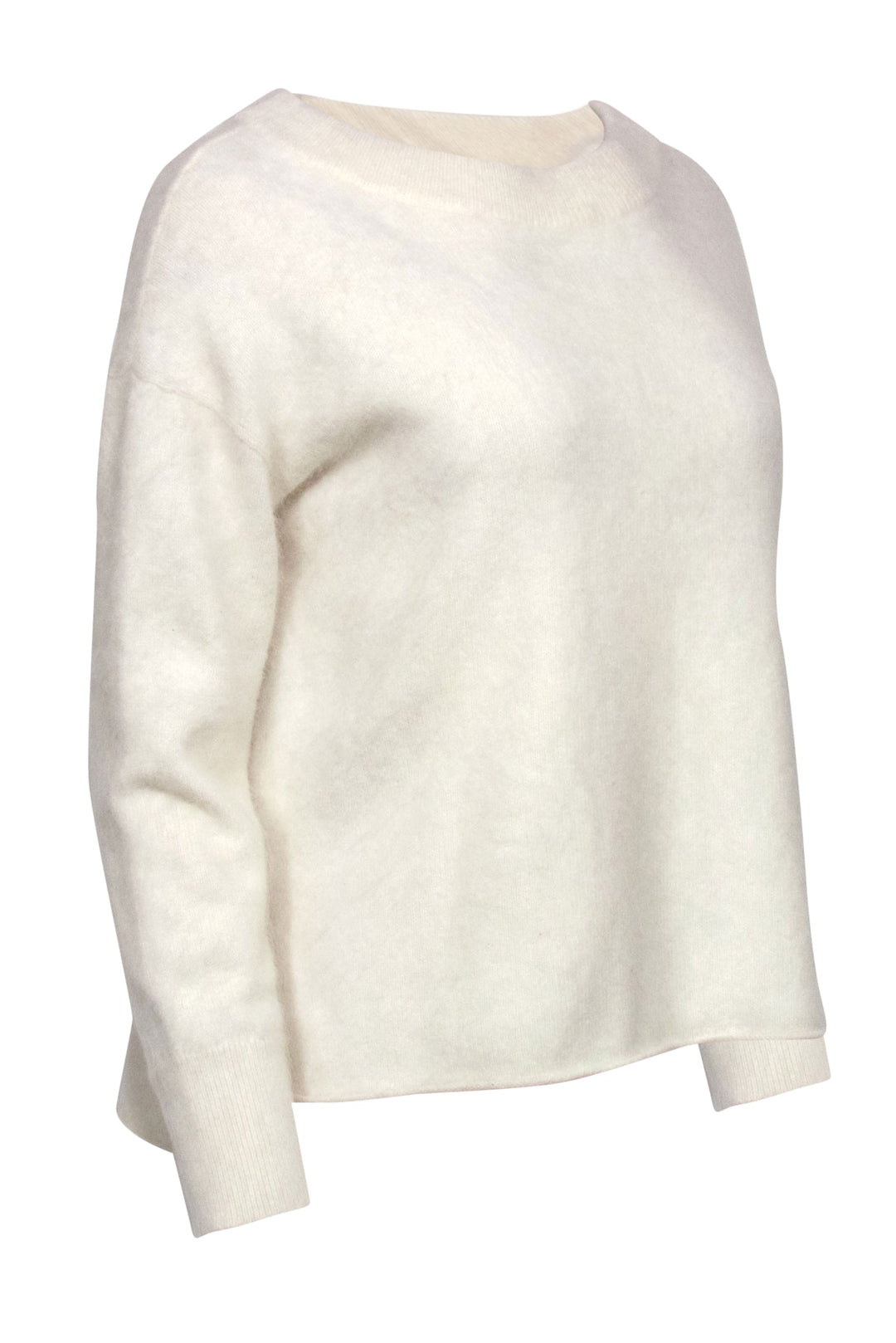 Rachel Zoe White Rabbit Hair Blend Fuzzy Knit Sweater Sz L Current Boutique