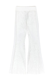 Current Boutique-Rachel Zoe - White Wavy Textured Flared Pants Sz 4