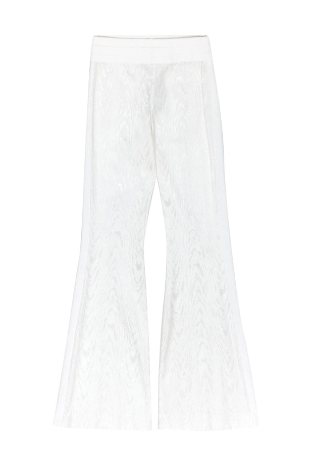Current Boutique-Rachel Zoe - White Wavy Textured Flared Pants Sz 4