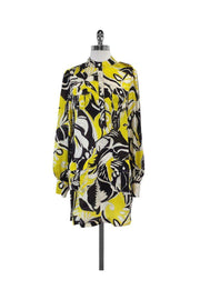 Current Boutique-Rachel Zoe - Yellow & Black Long Sleeve Shirt Dress Sz 2