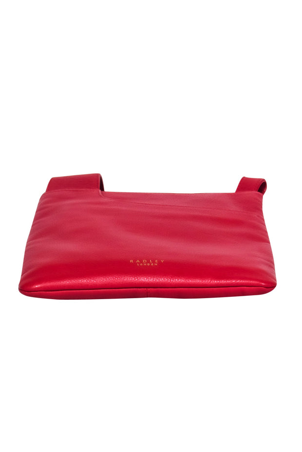 Radley London - Red Leather Shoulder Bag w/ Dog Logo Charm