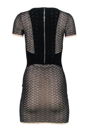 Current Boutique-Rag & Bone - Black & Beige Fitted Knit Mini Dress Sz XS