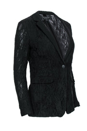 Current Boutique-Rag & Bone - Black Cotton Blend Lace Blazer Sz 0