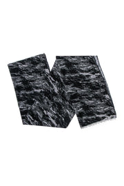 Current Boutique-Rag & Bone - Black & Gray Marbled Knit Scarf