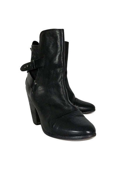 Current Boutique-Rag & Bone - Black Leather Ankle Booties Sz 8.5