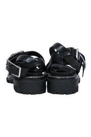 Current Boutique-Rag & Bone - Black Leather Strappy Platform Sandals Sz 6