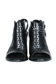 Current Boutique-Rag & Bone - Black Peep Toe Heels w/ Laser Cut Design Sz 8.5