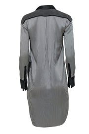 Current Boutique-Rag & Bone - Black & White Striped Button-Up Silk Shirtdress Sz 2
