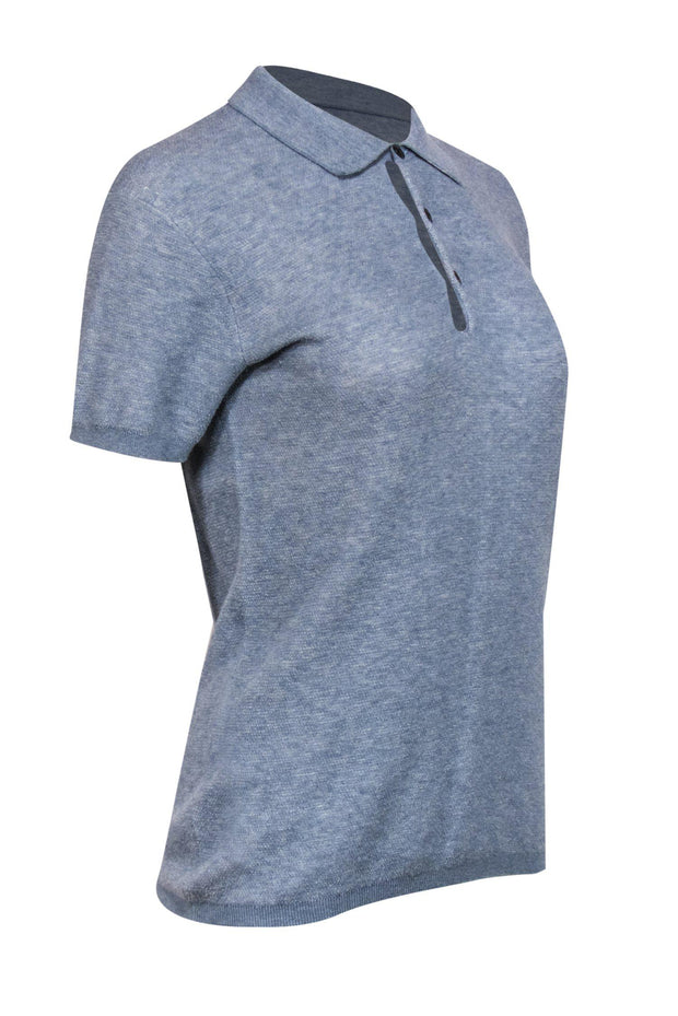 Current Boutique-Rag & Bone - Blue Short Sleeve Polo Shirt Sz XS