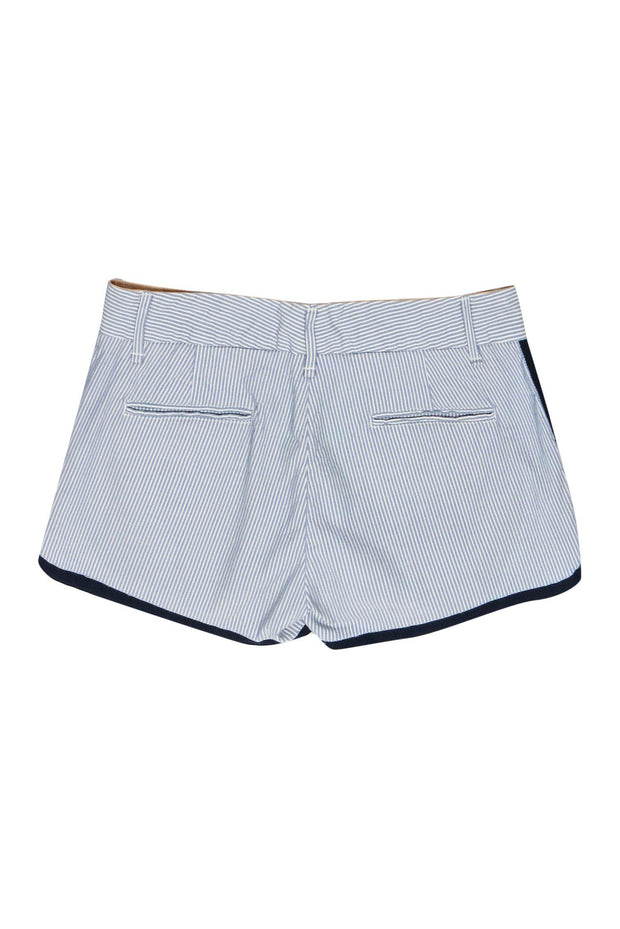 Current Boutique-Rag & Bone - Blue & White Striped Seersucker Shorts w/ Navy Trim Sz 27