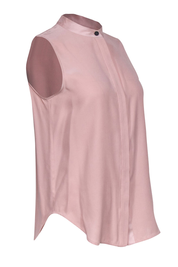 Current Boutique-Rag & Bone - Blush Pink Textured Silk Sleeveless Blouse Sz M