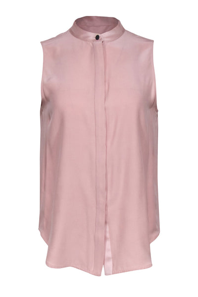 Current Boutique-Rag & Bone - Blush Pink Textured Silk Sleeveless Blouse Sz M