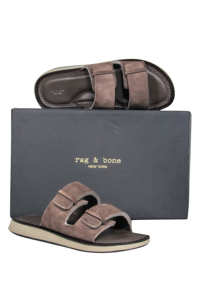 Current Boutique-Rag & Bone - Brown Suede "Tundra" Slide Sandals Sz 9