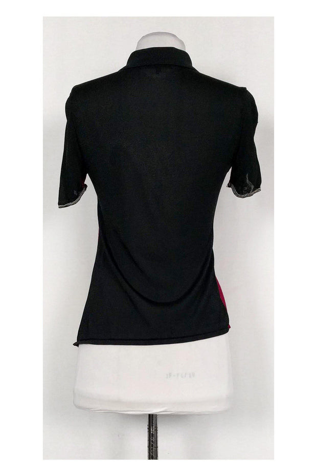 Current Boutique-Rag & Bone - Burgundy & Black Polo Top Sz M