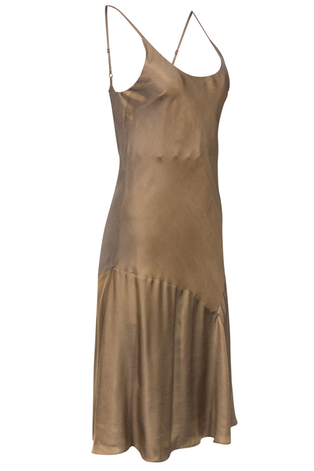 Current Boutique-Rag & Bone - Camel Colored "Eva" Silk Blend Slip Dress Sz 2