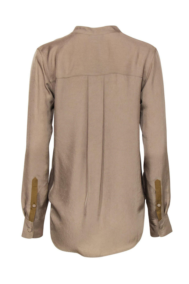 Current Boutique-Rag & Bone - Camel Long Sleeve Button-Up "Adrian" Blouse Sz S