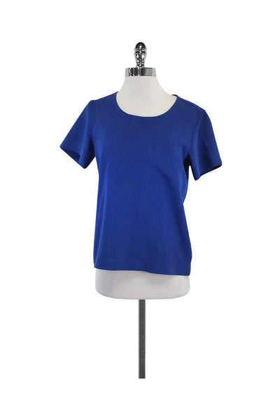 Current Boutique-Rag & Bone - Cobalt Blue Pocket Raw Edge T-Shirt Sz S