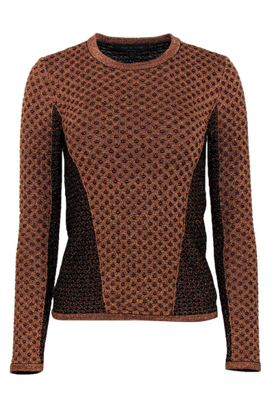 Current Boutique-Rag & Bone - Copper & Black Metallic Knit Sweater Sz XS