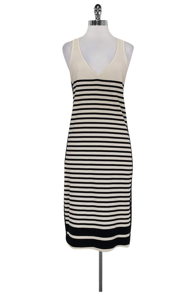 Current Boutique-Rag & Bone - Cream & Black Striped Dress Sz S