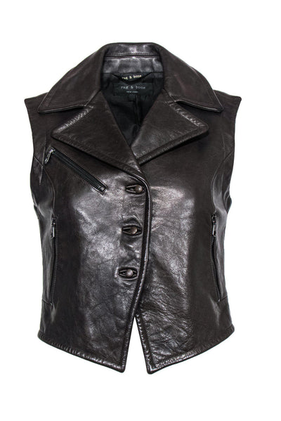 Current Boutique-Rag & Bone - Dark Brown Leather Vest Sz 2