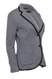 Current Boutique-Rag & Bone - Gray Merino Wool Knit Blazer w/ Black Piping Sz M