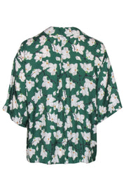 Current Boutique-Rag & Bone – Green w/ White Floral Print Silk Blend Top Sz S