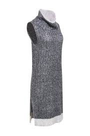 Current Boutique-Rag & Bone - Grey Knit Turtleneck Sleeveless Sweater Shift Dress Sz S