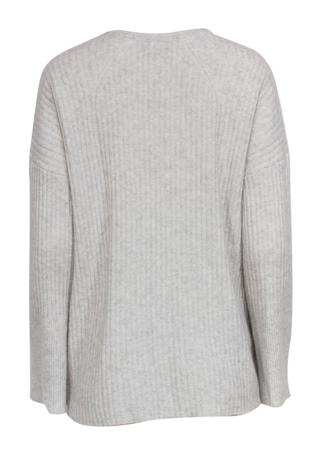 Current Boutique-Rag & Bone - Grey Ribbed Bell Sleeve Cashmere Sweater Sz S