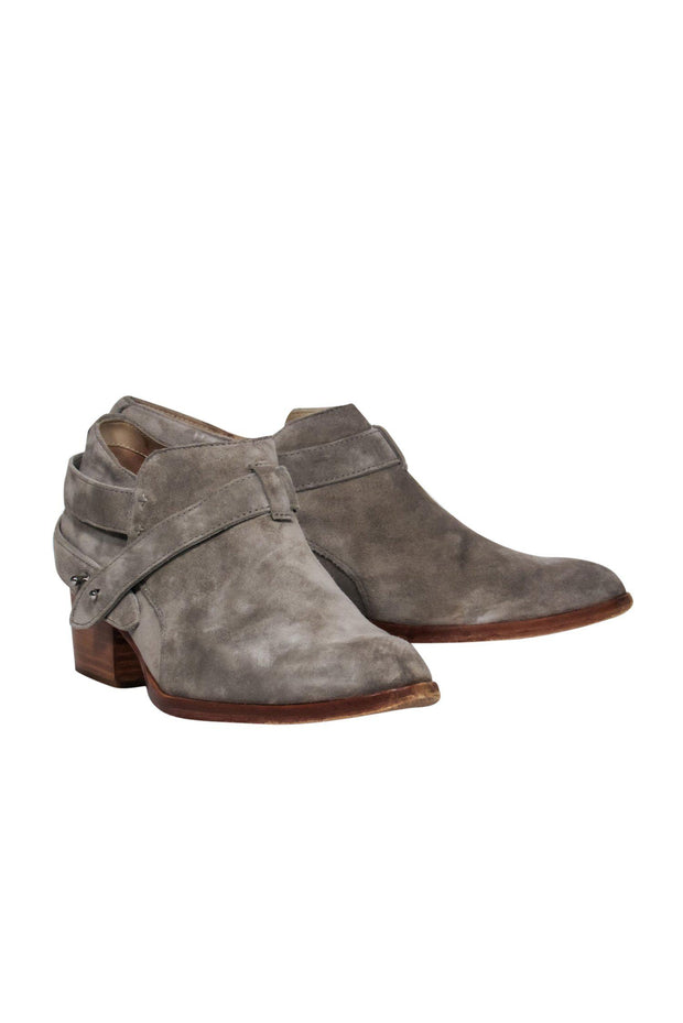 Current Boutique-Rag & Bone - Grey Suede Heeled Ankle Booties Sz 8