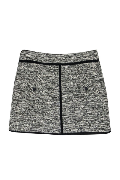 Current Boutique-Rag & Bone - Ivory & Black Tweed Miniskirt w/ Front Pockets Sz 2